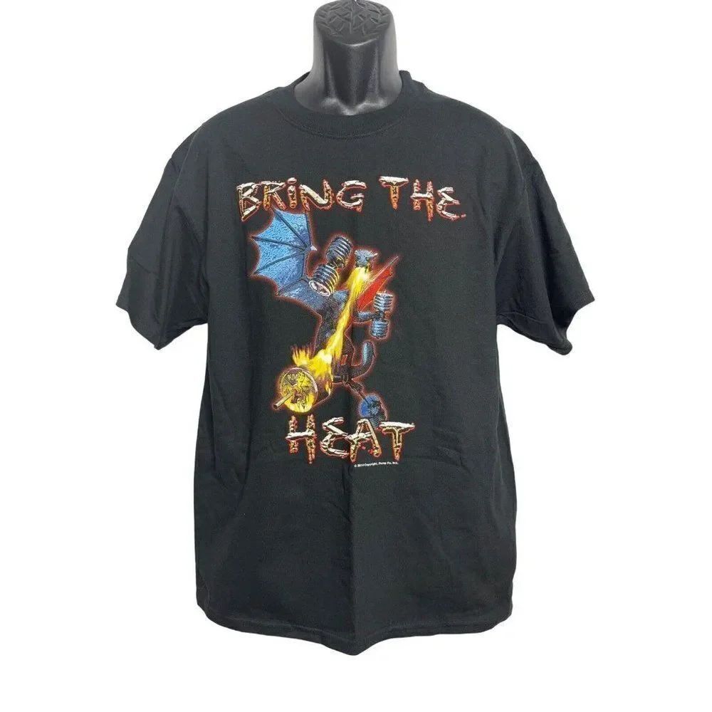 Bring The Heat T Shirt Mens Size L Black Workout Weights Dragon Exercise